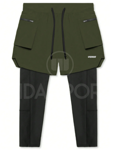 Shorts de sport 2 en 1 personnalisés avec leggings, shorts de course légers pour hommes - Product Image 2