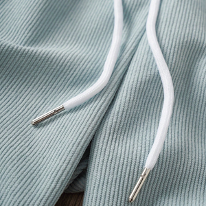 Shorts en tricot côtelé pour homme, décontractés, été, cordon de serrage, taille élastique, poches latérales, tissu texturé doux, coupe décontractée, à porter au quotidien - Product Image 5