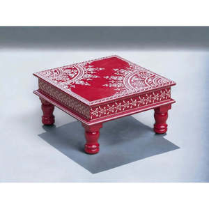 Chowki bajot ไม้ขนาดเล็กทำด้วยมือศิลปะชาติพันธุ์ - Product Image 6