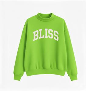 Pull-over unisexe surdimensionné en molleton de coton français à col montant, broderie de qualité professionnelle sur le devant, pour femme, hiver - Product Image 1