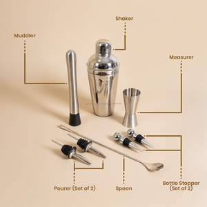 Export Quality Stainless Steel Bartender Set | Heavy Duty Cocktail <b>Shaker</b> <b>Bottle</b> Kit OEM - Product Image 3