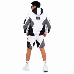 Mens Hooded Windbreaker <b>Jacket</b> and Shorts Set Lightweight Breathable Casual Activewear <b>Summer</b> Outfit - Product Image 6