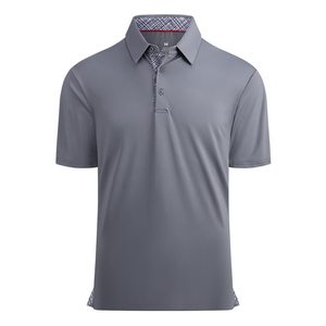 Solid Color Wholesale Knitted Breathable Golf Shirts Regular Fit Short Sleeve <b>Turtle</b> <b>Neck</b> High Stretch Anti-Wrinkle Polyester - Product Image 5