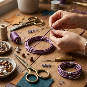 Heavy-Duty Violet Leather Cord 2mm Size | Strong <b>Flexible</b> Durable Leather String for Jewelry Making,<b>Beading</b>,Crafts & Accessories - Product Image 3