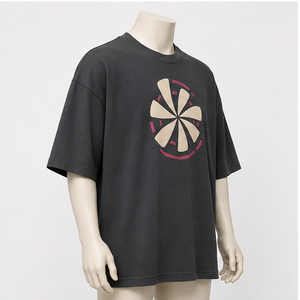 Camiseta Oversize de Estilo Urbano con Hombros Caídos, Estampado Botánico Hoja de Medianoche, 100% Algodón, Secado Rápido, Manga Corta, Moderna para la Noche - Product Image 4