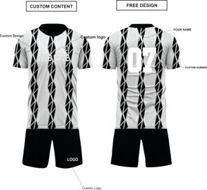 ชุดเสื้อฟุตบอลแบบซับลิเมชั่นสั่งทำพิเศษสำหรับผู้ชาย แขนสั้น คอจีน ผ้าโพลีเอสเตอร์ 100% กันน้ำ แห้งเร็ว ระบายอากาศได้ดี - Product Image 6