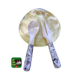 Cuillère et fourchette tendance en nacre, fabriquées au Vietnam, pour un service d'apéritifs coloré en café et une décoration de table élégante - Product Image 6