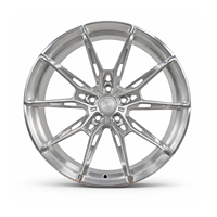 Jantes forgées 6061-T6 à cinq branches en V, finition usinée argentée, concaves peu profondes, 18-22 pouces, 5x112 5x114.3 pour BMW Audi Mercedes-Benz