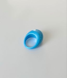 <b>Chunky</b> Square Resin <b>Ring</b> for Women Bold Green waterproof Jewelry Statement Finger <b>Ring</b> Trendy Modern Design Glossy Acrylic Style - Product Image 5