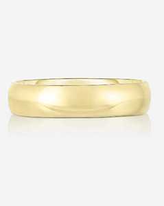 Plain Dome Wedding Bands 5 mm 14k Solid Gold Shiny Comfort Fit <b>Stacking</b> Minimalist Luxury Proposal <b>Rings</b> Women OEM Bulk Supplier - Product Image 1