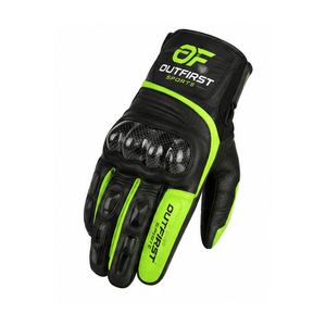 Gants de moto en cuir respirants pour la conduite en plein air, protection complète des doigts - Product Image 6