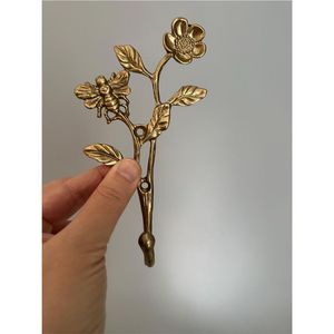 Luxury Gold Rose Flower Iron <b>Wall</b> Hook Decorative Metal Floral Coat Hanger Rack for Home Hotel Wedding Boutique Towel Holder - Product Image 3