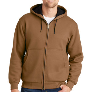 Sweat-shirt à capuche marron pour homme, coupe classique, 100% coton molletonné, couleur unie, décontracté, respirant, de haute qualité, pour l'hiver - Product Image 1