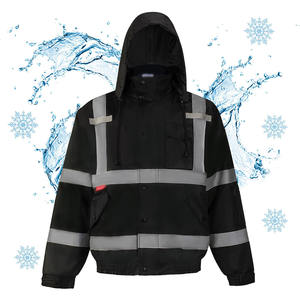 Chaqueta de Trabajo con Capucha y Cremallera Reflectante, de Poliéster Transpirable y Alta Visibilidad para Hombre, Cálida para Invierno - Product Image 5