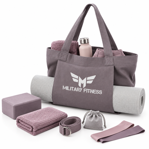 Custom Canvas Yoga Tote Bag with Zipper Portable Fashion Printed Fitness Carryall Mat Hold Shoulder <b>Handbag</b> for Gym <b>Travel</b> - Product Image 5