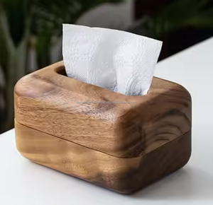 Caja de pañuelos de nogal de alta calidad única y moderna de lujo con logotipo personalizado, caja de pañuelos de madera de nogal para el hogar, Hotel, oficina y área de cocina - Product Image 5