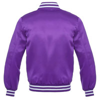 Veste de baseball en satin brodée pour l'automne, 100 % polyester, veste bomber universitaire personnalisée en satin, veste de baseball pour collège