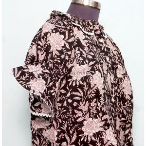 Hermosas Blusas Florales Vintage 100% Algodón para Damas, Blusas Casuales Transpirables de Verano, Hechas de Algodón Suave - Product Image 5