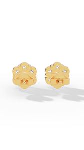 Élégantes boucles d'oreilles clous en diamant de laboratoire taille ronde, en or 14 carats, offrant une étincelle radieuse et un style intemporel et sophistiqué. - Product Image 5