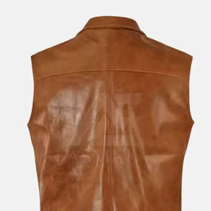 Chaleco de Motocicleta para Hombre, Precio al por Mayor, Cuero Genuino, Fabricante OEM, Equipo de Alta Calidad para Motociclistas - Product Image 5