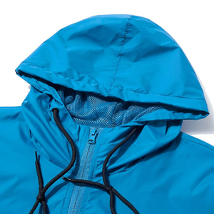 Men's Hooded Windbreaker Jacket Color Blocking Zipper Closure Casual Spring Outdoor Wear Windbreaker Jackets For Men - Product Image 3