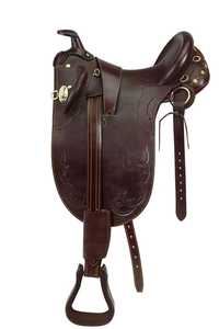 Silla de montar de cuero duradera con diseño grabado, precio mayorista, silla de montar inglesa de cuero personalizable para uso en equitación - Product Image 4