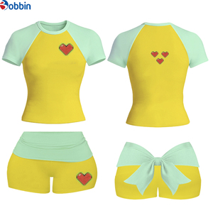 Conjuntos de Ropa de Verano para Mujer, Estilo Urbano, Deportivos, Informales, con Lazo, de Manga Corta, Diseño Moderno y Popular - Product Image 6