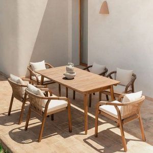 Custom Outdoor Dining Table <b>Chairs</b> Set Solid Wood Aluminum Frame Cushion Color Size OEM ODM Vietnam Manufacturer - Product Image 6