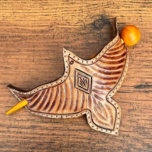 Barrettes à cheveux en forme d'aigle en cuir usiné à la main 2025 avec accessoires en bois pour femmes épingles à cheveux en cuir véritable - Product Image 2