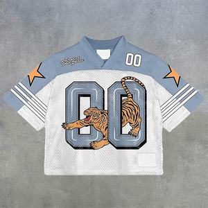 T-shirt d'été en maille respirante imprimé de qualité supérieure, grande taille, pour hommes et femmes, style streetwear, marque privée - Product Image 1