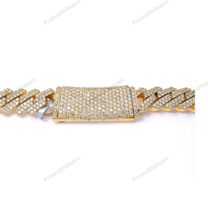10MM 22 Inches Elegant Iced Cuban Link Rose/Yellow/White <b>Gold</b> Plated 925 Sterling Silver <b>Extended</b> Clasp <b>Chain</b> Hip Hop Thick - Product Image 2