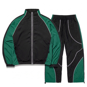 <b>Men's</b> Black <b>White</b> Color Block Track <b>Jacket</b> Full Zip Stand Collar Sporty Design Breathable Polyester Autumn Wear - Product Image 4
