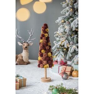 Decorazione Natalizia da Tavolo a Forma di Albero Alto 22x22x80 cm, Elegante Decorazione da Tavolo Ispirata al Caffè per le Festività - Product Image 2