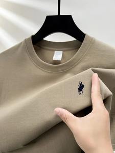 T-shirt pour homme 100% coton, manches courtes, col rond, luxe, nœuds brodés sur le devant, respirant, décontracté, été - Product Image 2