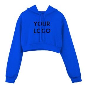 Gloryworld-Sudadera corta con capucha para mujer, ropa con logotipo bordado a la moda, de manga larga, Tops cortos de cintura para coleccionar - Product Image 1