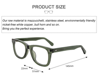 Monture de lunettes Mazzucchelli carrée en acétate italien de qualité supérieure, très demandée