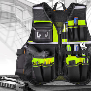 Chaleco de Trabajo para Electricistas, Resistente, Impermeable, con 10-14 Bolsillos, Reflectante, con Logotipo de Goma, Personalizable OEM - Product Image 2