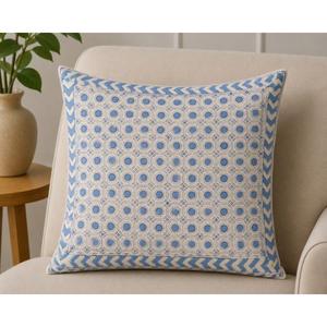 Handmade Cotton Block Print Cushion Cover Indian Floral Pillowcase Boho Sofa Bedroom Home <b>Decor</b> <b>Pillow</b> - Product Image 4