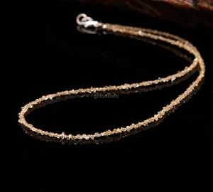 Collar de cuentas de diamante Herkimer amarillo en bruto, joyería de cristal de piedra de nacimiento de abril, collar llamativo de cuarzo Herkimer hecho a mano, al por mayor - Product Image 6