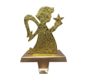 Soporte de media de Metal Premium de alta calidad Ángulo dorado Decoración de Navidad El mejor soporte de media de Navidad - Product Image 1