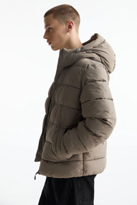 Men's Hooded Polyester Puffer <b>Jacket</b> 100% Nylon Insulated <b>Waterproof</b> Windproof <b>Warm</b> Outerwear - Product Image 5