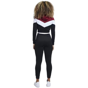 2022 autumn and winter <b>women</b> Printed zippered long-sleeved crop top with a <b>tight</b> waist and long trousers sportswear suit - Product Image 5