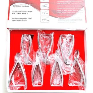 Ensemble de forceps d'extraction dentaire pour enfants, 7 pièces, en acier inoxydable, ergonomiques, à surface moletée, certifiés CE, pour les racines des molaires inférieures pédiatriques - Product Image 4