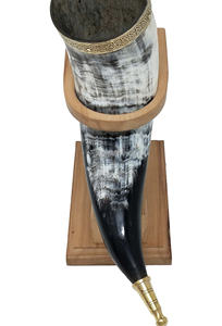 Support de corne à boire Viking Antique fait à la main Feng Shui conception d'ange taille personnalisée technique polie artisanat naturel inde - Product Image 2