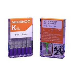 Limas Endodónticas Neo de Acero Inoxidable K de 21 mm # 15 Piezas para Modelar y Limpiar Conductos Radiculares, Certificación CE, Paquete de 6 - Product Image 2