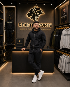 Conjunto Deportivo REXIT SPORTS para Hombre con Logotipo en Relieve, Sudadera con Capucha Personalizada y Pantalones Deportivos, la Marca en Relieve Crea una Apariencia Premium - Product Image 3