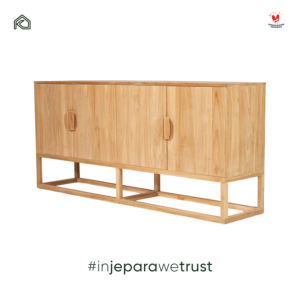 Australian Style Solid Teak Wood <b>Sideboard</b> Cabinet Modern Scandinavian Buffet <b>Storage</b> Cabinet Custom Size Handmade Jepara - Product Image 5