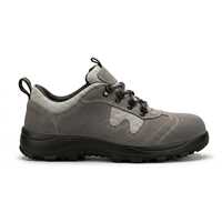 Chaussures de sécurité basses pour hommes en daim respirant avec embout en acier, antidérapantes, résistantes à l'eau et anti-perforation, pour usine et cuisine