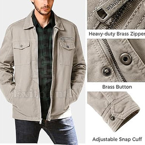 Veste bomber coupe-vent pour homme, best-seller, qualité supérieure, 100% coton, col montant, logo sur le devant, fabriquée au Pakistan pour l'hiver - Product Image 5