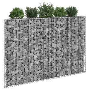 Bac à légumes surélevé en gabion 59,1 x 7,9 x 39,4 po en acier galvanisé argenté - Product Image 1